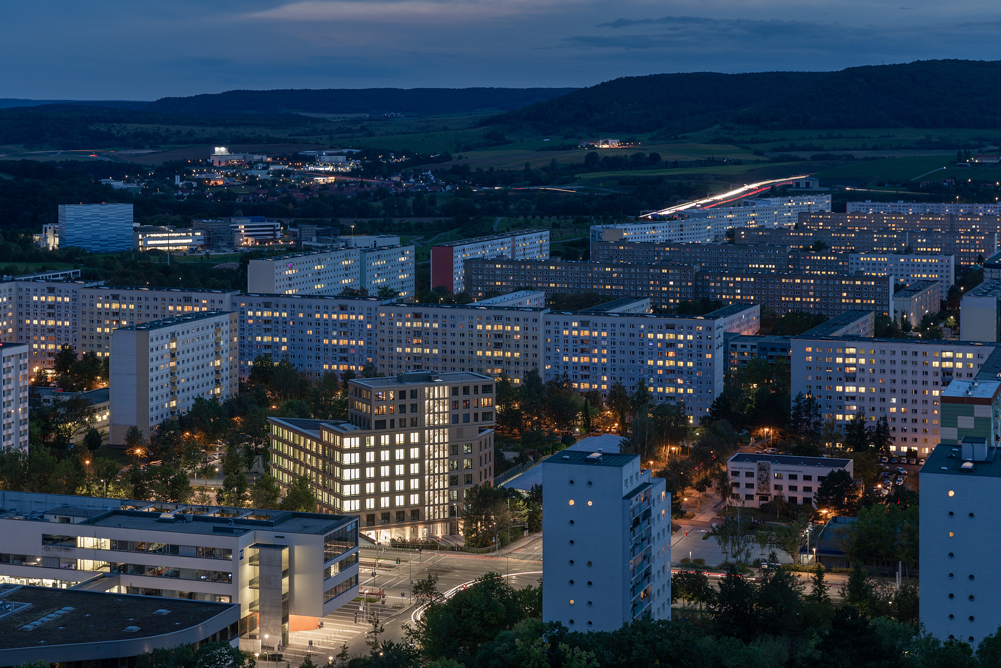 Erstes Hochhaus in Jena nach der Wende